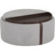 Borelli 17.25 inch Belfast Heather Grey / Autumn Chestnut Wheeled Storage Ottoman, Wheeled
